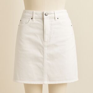 Joe Fresh White Denim Skirt – Size 2 – Frayed Hem – Pre-owned